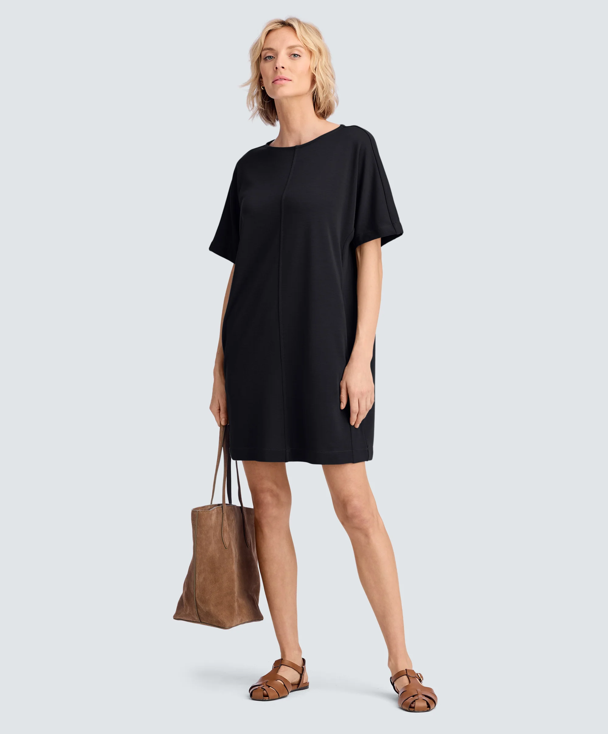 Women's Merino Boatneck T-Shirt Dress - Image 10